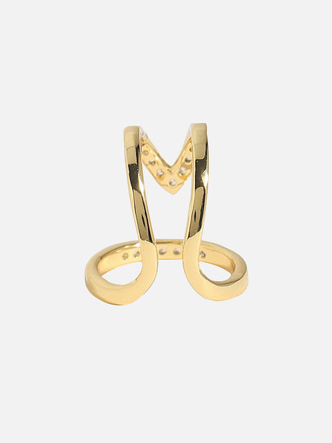 Gold-Plated Stone-Studded Finger Ring