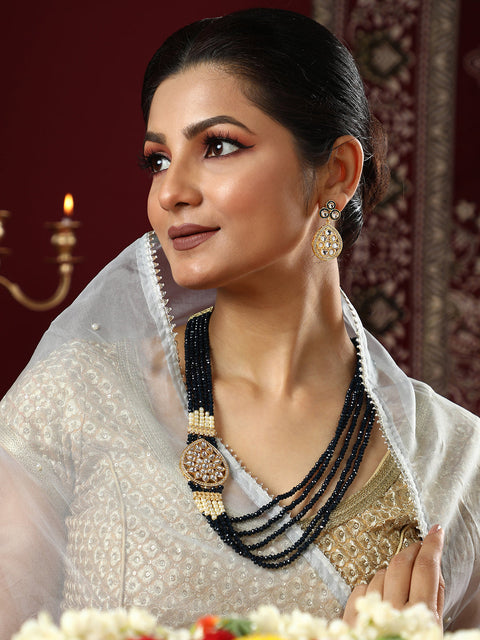 The Aya Jewellery Set - Navy Blue-SOHNCK1113