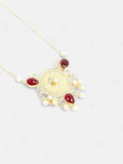 The Amani Long Necklace - Ruby Red-SOHNCK1547