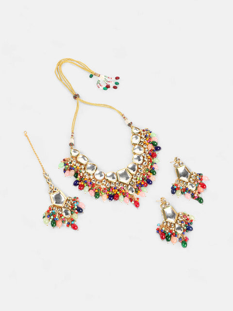 The Jahanara Jewellery Set - Multicolour-SOHNCK2079