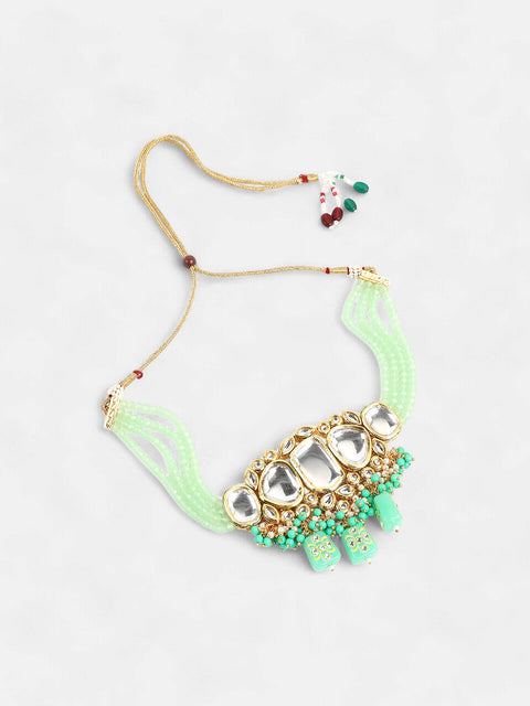 The Dareen Jewellery Set - Mint Green-SOHNCK2160