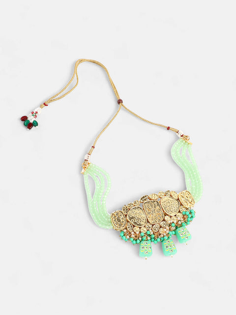 The Dareen Jewellery Set - Mint Green-SOHNCK2160
