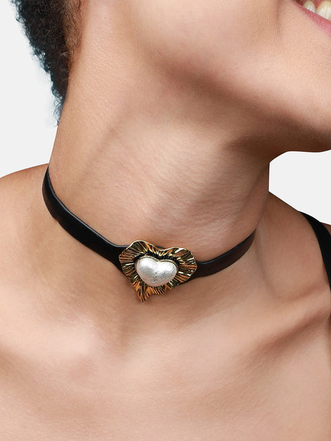 Gold-Plated Stone-Studded Necklace