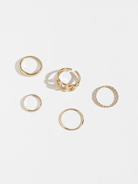 Pack of 5 Elegant Rings