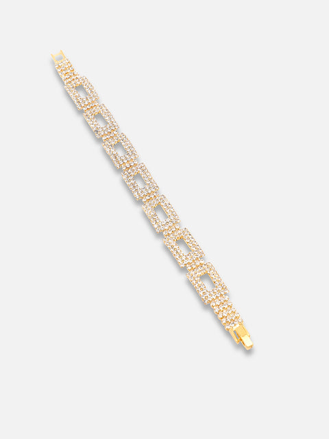 Gold Plated Party Rhinestones Bracelet For Women