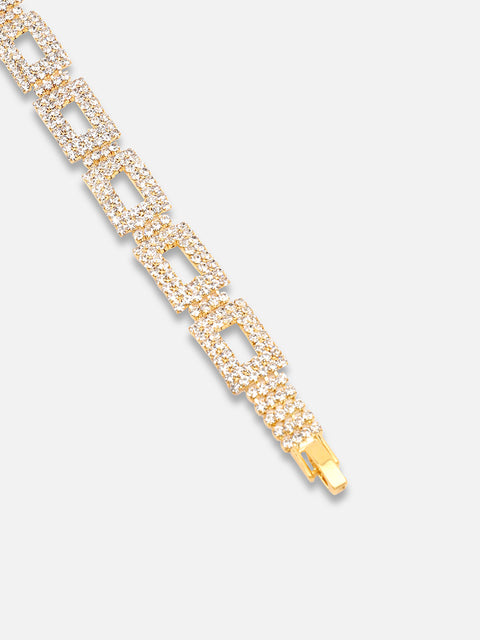 Gold Plated Party Rhinestones Bracelet For Women