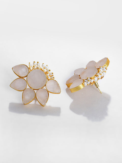 MATT FINISH PASTEL PINK STUD EARRING
