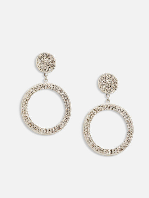 GOLD PLATED PARTY DESIGNER STONE DROP EARRING FOR WOMEN
