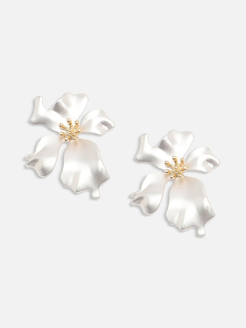 GOLD PLATED CASUAL DESIGNER STONE STUD FOR WOMEN