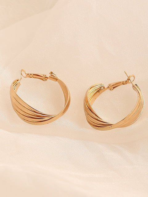 GOLD PLATED PARTY DESIGNER HOOP EARRING FOR WOMEN