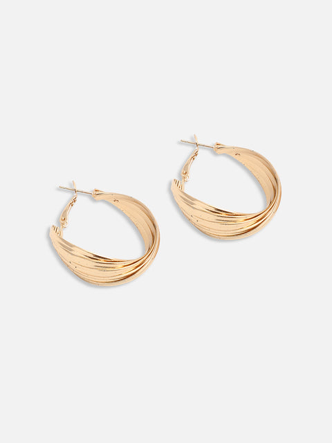 GOLD PLATED PARTY DESIGNER HOOP EARRING FOR WOMEN