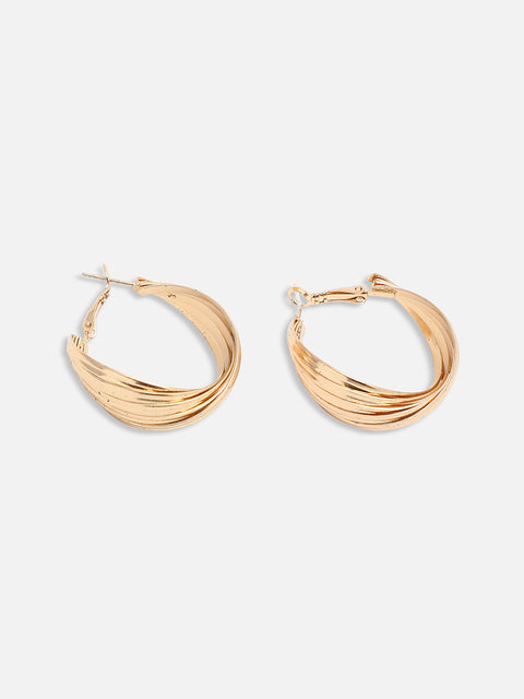 GOLD PLATED PARTY DESIGNER HOOP EARRING FOR WOMEN