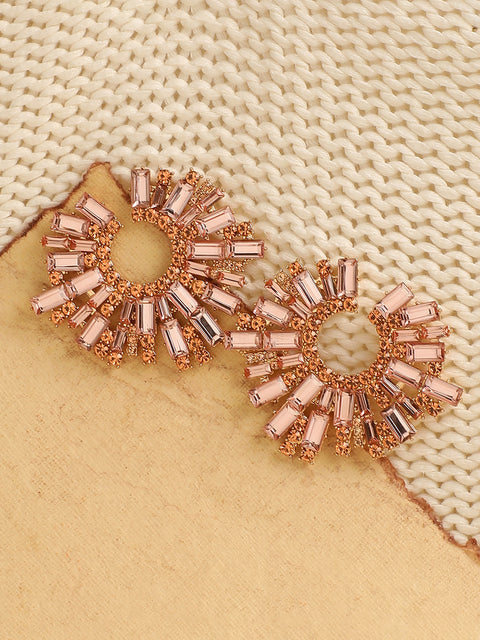 Rose Gold Stones Stud Earring
