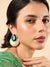 Green Stone Gold Plated Drop Earring