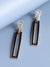 Black Rhinestones Gold Drop Earrings