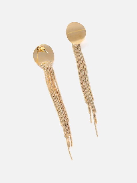 Gold Plated Long Dangle Earrings