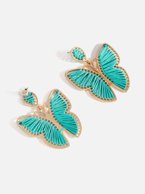 Blue Butterfly Drop Earrings