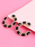 GOLD PLATED BLACK STONES STUD EARRING WOMEN AND GIRLS