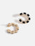 GOLD PLATED BLACK STONES STUD EARRING WOMEN AND GIRLS