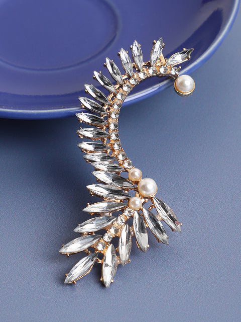 Gold Plated Stones Ear Cuff
