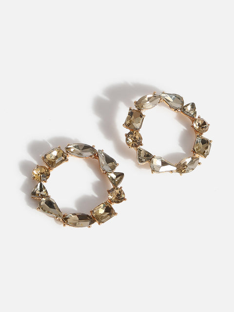 Gold Stone Designer Stud Earrings