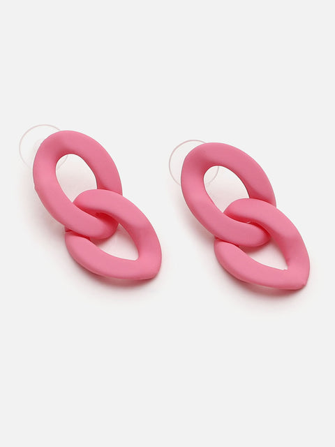 SOHI PINK LINK EARRINGS