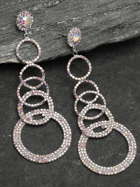 Silver Plated Party Designer Stone Drop Earring For Women