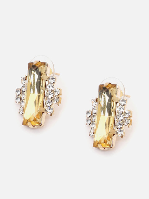 Gold Plated Party American Diamond Stud For Women