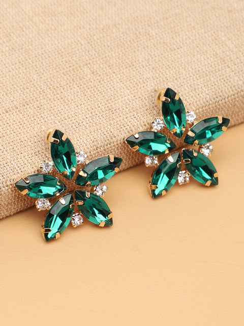 Gold Plated Party Designer Stone Stud For Women