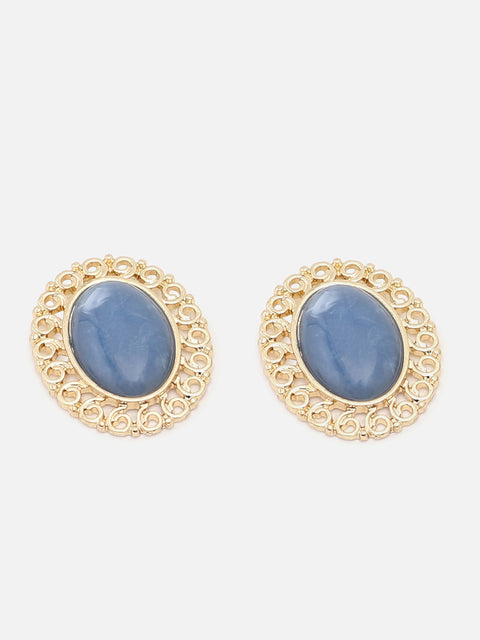 Gold Plated Party Designer Stone Stud For Women
