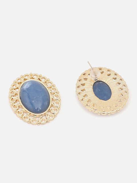 Gold Plated Party Designer Stone Stud For Women