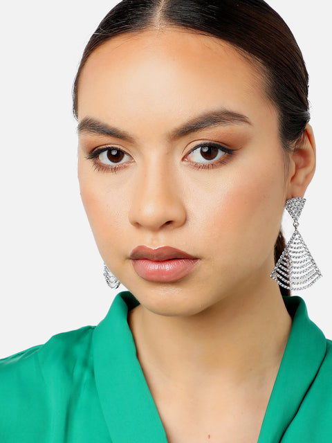 Gold Plated Party Designer Stone Drop Earring For Women