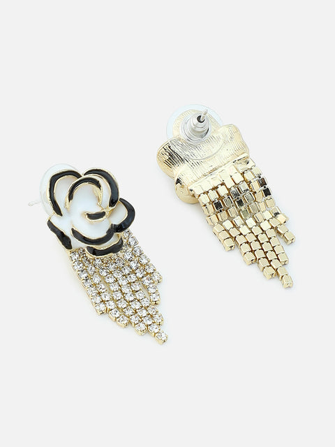 Gold Plated Party Designer Stone Drop Earring For Women