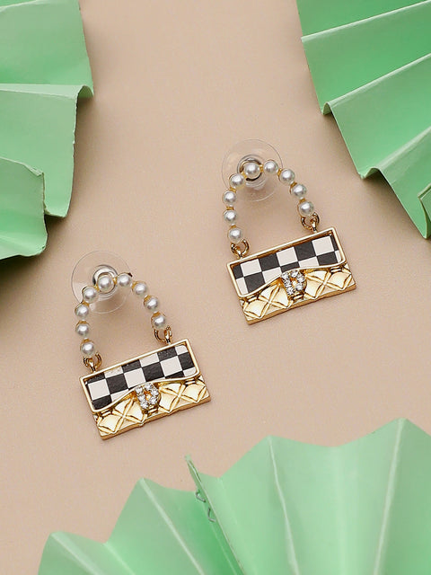 Gold Plated Party Designer Stone Drop Earring For Women
