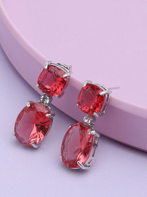 Gold Plated Party Designer Stone Drop Earring For Women