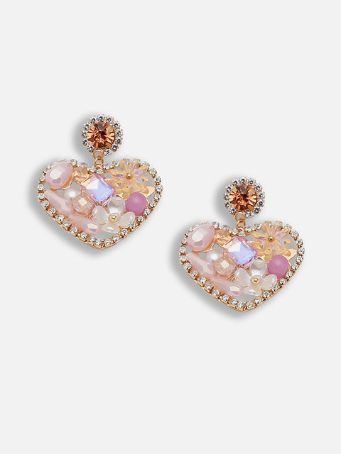 Gold Plated Party Designer Stone Drop Earring For Women