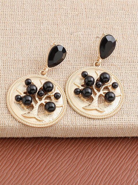 Gold Plated Party Designer Stone Drop Earring For Women