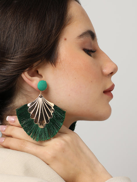 Gold Plated Designer Stone Drop Earring