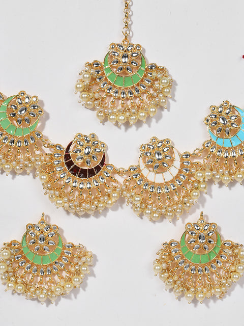 MULTI COLOUR MEENAKARI JEWELLERY SET