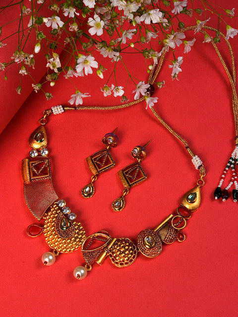 MULTI COLOURED CHOKER WITH EARRINGS