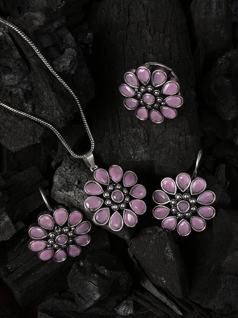 LILAC FLOWER PENDANT SET