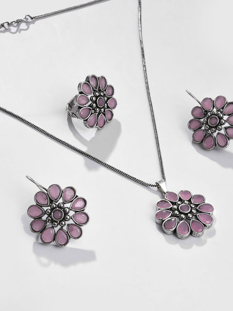 LILAC FLOWER PENDANT SET