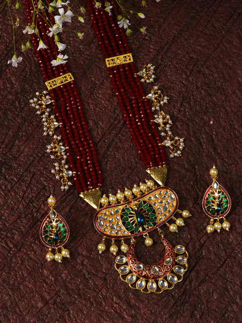 MAROON KUNDAN & MEENAKARI RAANI HAAR SET