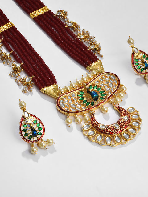 MAROON KUNDAN & MEENAKARI RAANI HAAR SET