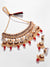 GOLD PLATED DESIGNER STONE BEADED NECKLACE AND EARRINGS SET