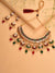 GOLD PLATED DESIGNER STONE BEADED NECKLACE AND EARRINGS SET