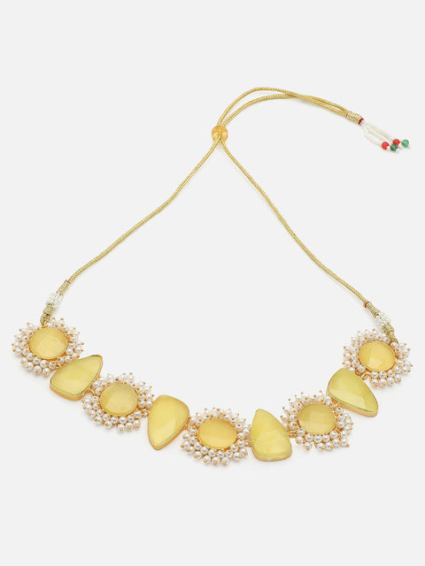 GOLD PLATED KUNDAN NECKLACE SET FOR WOMEN