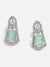 SILVER PLATED AMERICAN DIAMOND AND DESIGNER STONE NECKLACE AND EARRING SET