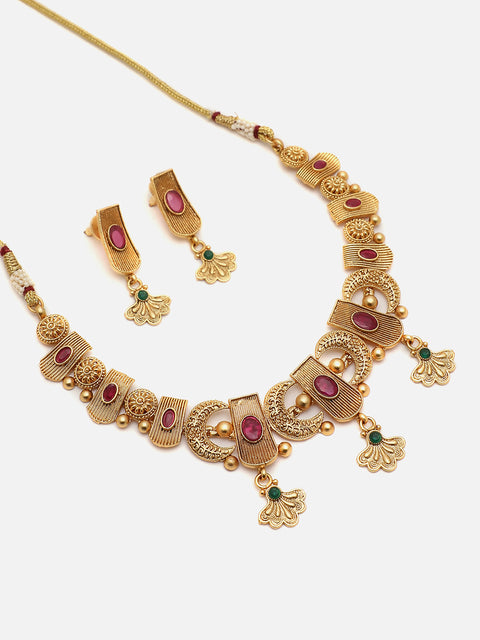GOLD GOLD STONES JEWELLERY SET
