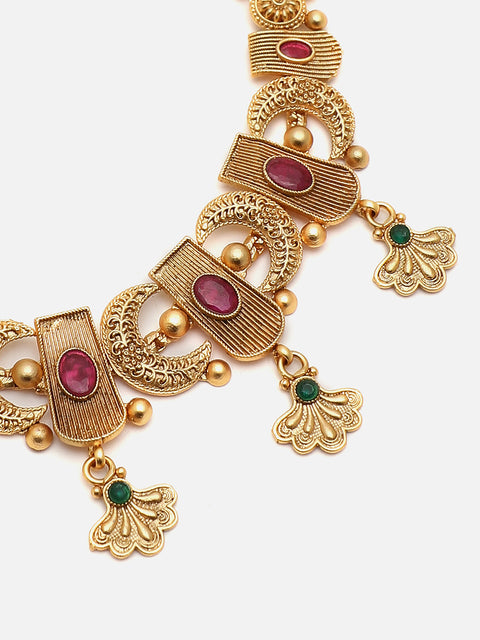 GOLD GOLD STONES JEWELLERY SET
